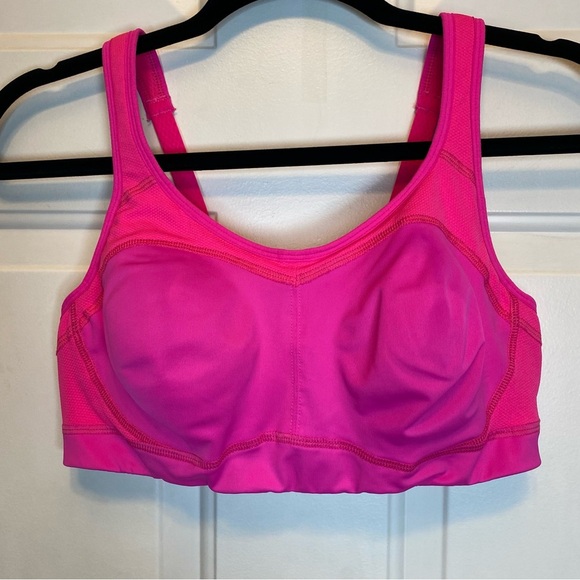 Champion Hot Pink Sports Bra Full Coverage Intimates Sz 36-39 C/D Back Closure - Picture 1 of 11